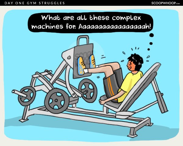 These Comics On The Struggles Faced On The First Day Of Gym Are Pretty