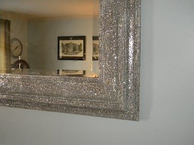 glitter mirror mirrors diy paint frame silver bathroom glitzy ed decor designs tiles vanity walls metallic girly theme chambre framed