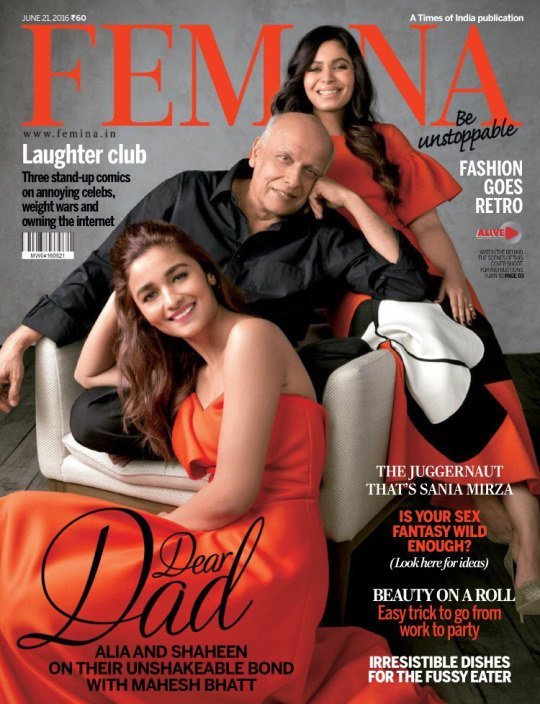 Alia Bhatt Xxx Mp4 3gp - Alia Bhatt Shot for Femina with Her Dad and Sister, and It Is the Cutest  Thing Ever