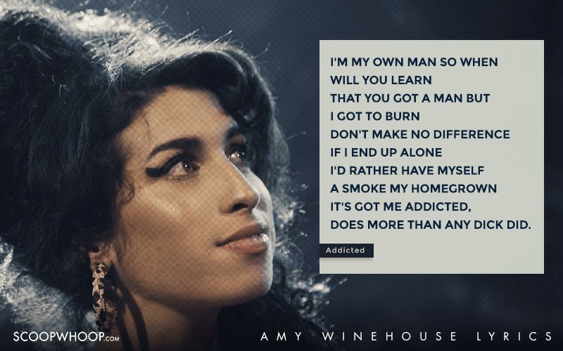 These Soulful Lyrics By Amy Winehouse Are The Reason Why We Ll Always Be Addicted To Her