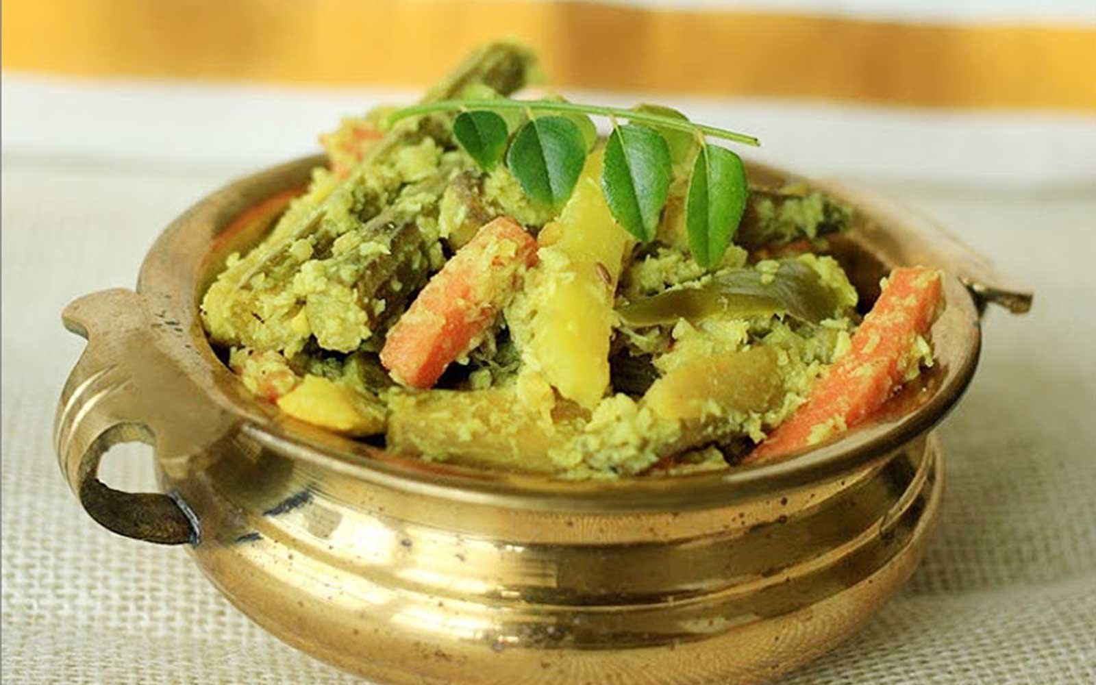 Avial is a popular dish of the Kerala Sadhya.