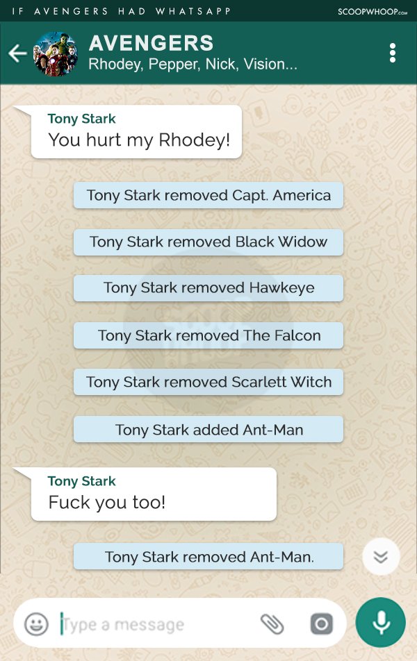 If The Avengers Used Whatsapp Im Pretty Sure This Is What