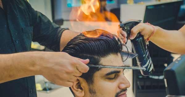 This Mumbai Salon s Unusual Fire Haircut Technique Is 