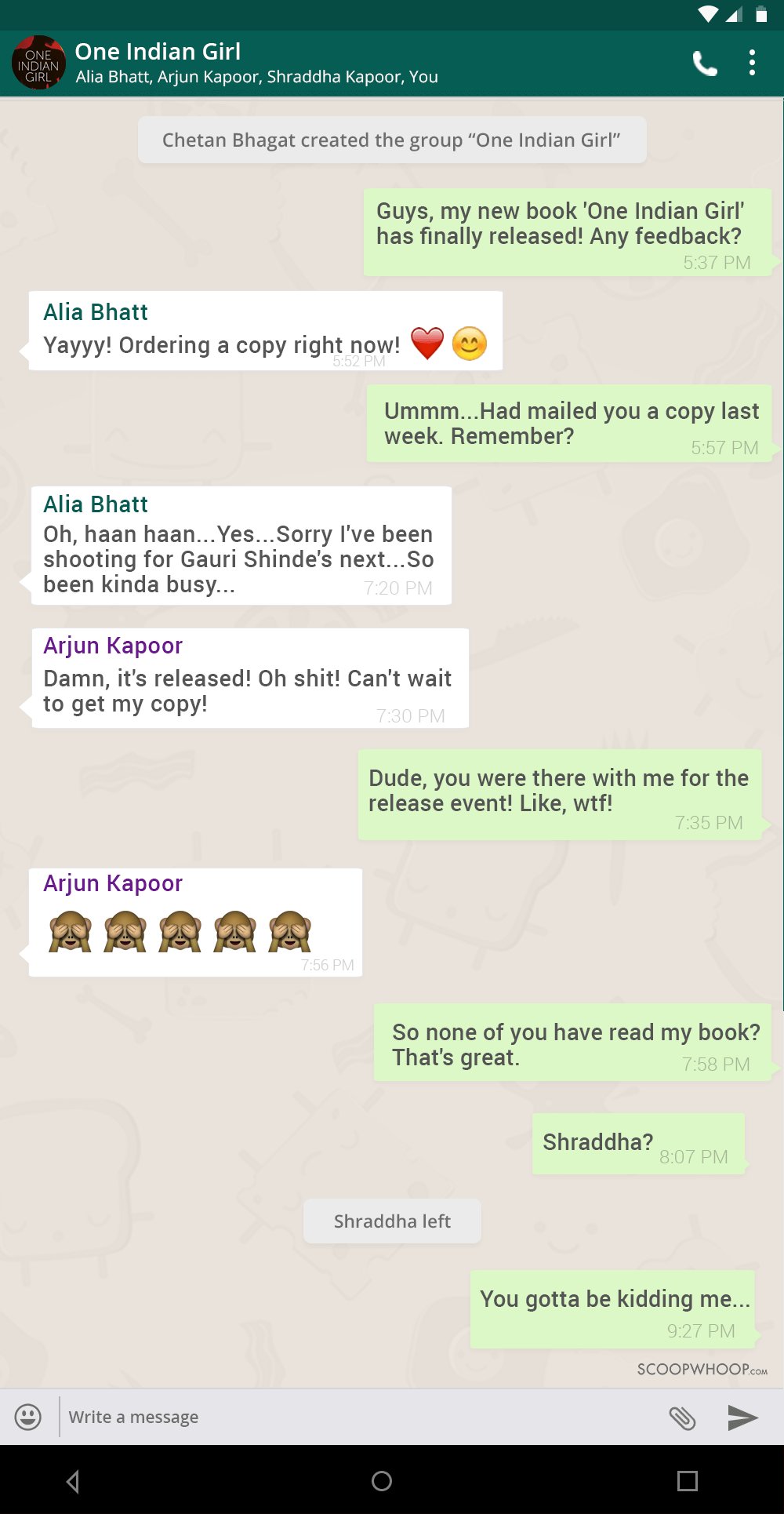 Conversations Of Indian Celebrities On Their Own Whatsapp