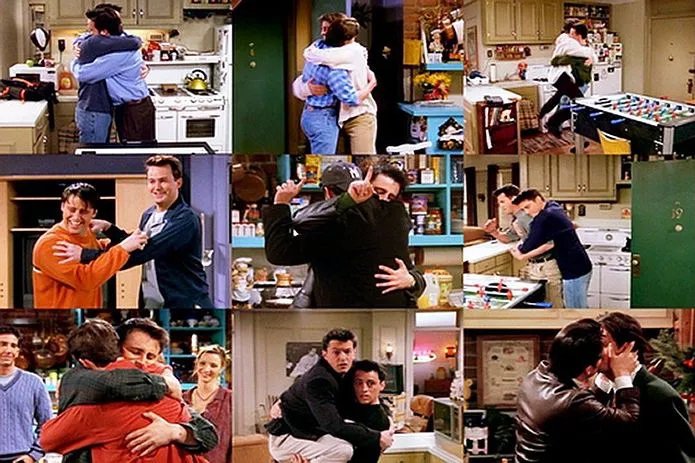 joey with chandler's clothes