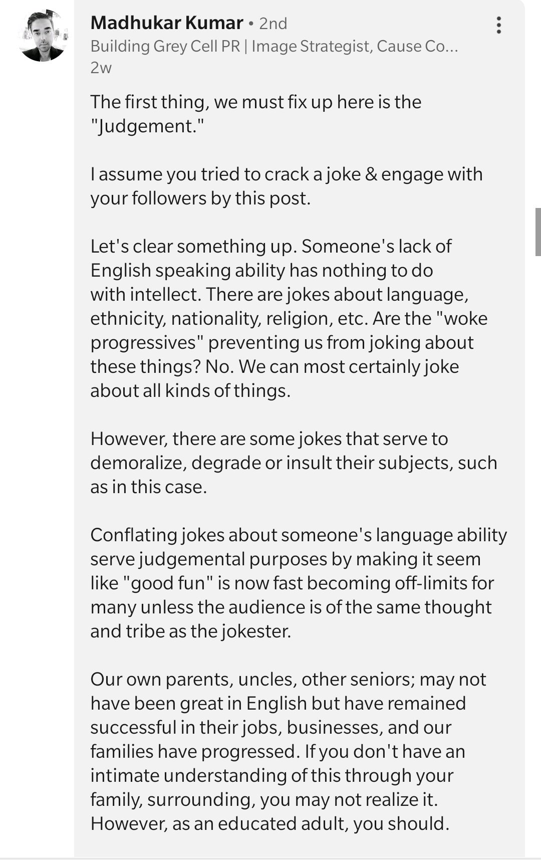 Download Entitled Founder Mocks Someone's Poor English On LinkedIn ...