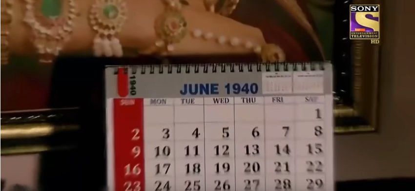 Coloured table calendars in 1940