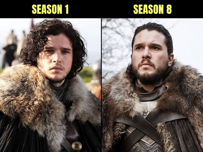 kit harington jon snow got s1 vs s8